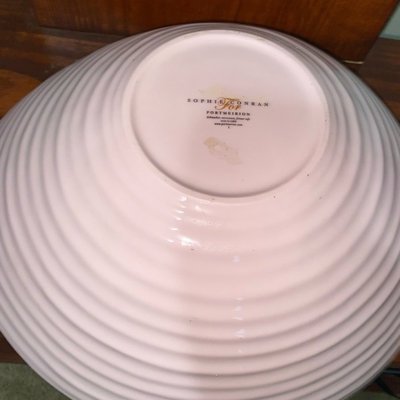 Rare Sophie Conran Portmeirion Pink Porcelain Ribbed Salad Serving 11.75”Bowl - Picture 8 of 16